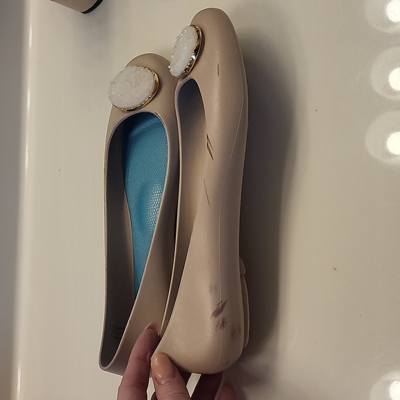 OKAB Izzie Matte Ballet Flats With Oval Stone Shoe Size 9 - Picture 9 of 12